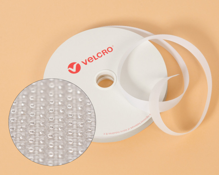 VELCRO®-Pilzkopfband VEL-LOC® 20mm weiss zum Aufnähen