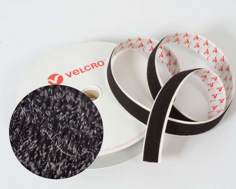 VELCRO®-Veloursband 100mm selbstklebend schwarz