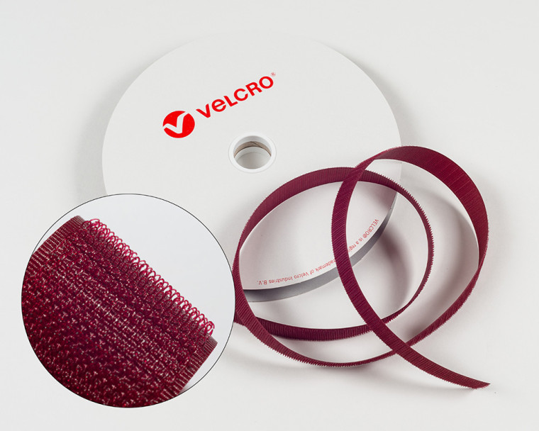 VELCRO®-Hakenband 50mm zum Aufnähen in BORDEAUXROT