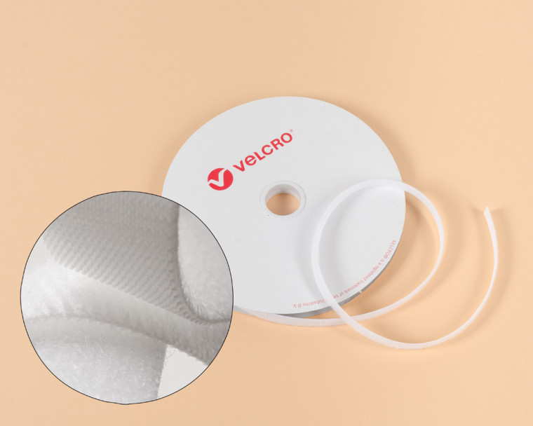 VELCRO® OneWrap® 10mm beidseitiges dünnes Klettband weiss