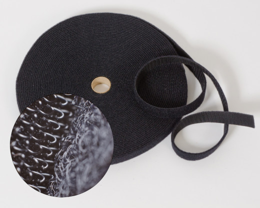 VELCRO® beidseitiges Klettband 16mm Schwarz