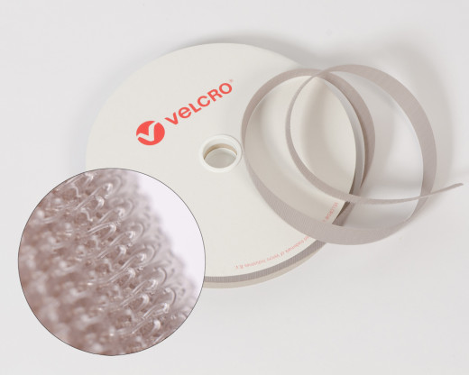 VELCRO®-Hakenband 30mm zum Aufnähen in Hellgrau