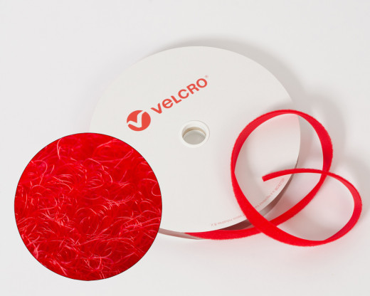 VELCRO®-Flauschband 100mm zum Aufnähen in Farbe Rot