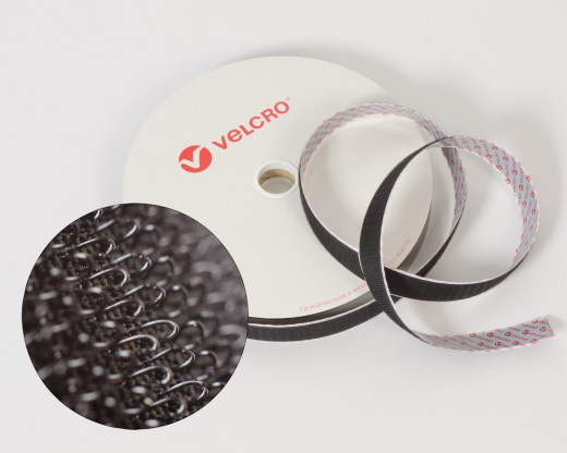 VELCRO® Hakenband 16mm schwarz selbstklebend PS18