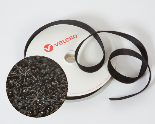 VELCRO®-Veloursband 50mm Markenware zum Aufnähen schwarz