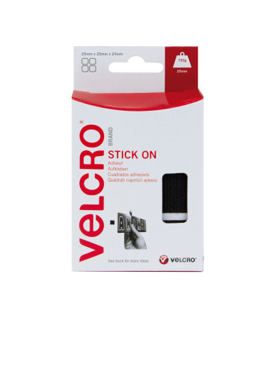 VELCRO® 60236 STICK ON Klettquadrate schwarz